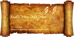 Györke János névjegykártya