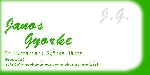 janos gyorke business card