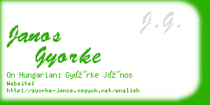 janos gyorke business card